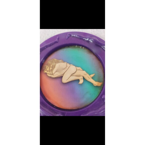 Vintage Purple Intimate Sensual Erotic Y2K 90s Embossed Plastic Coaster - Picture 3 of 5